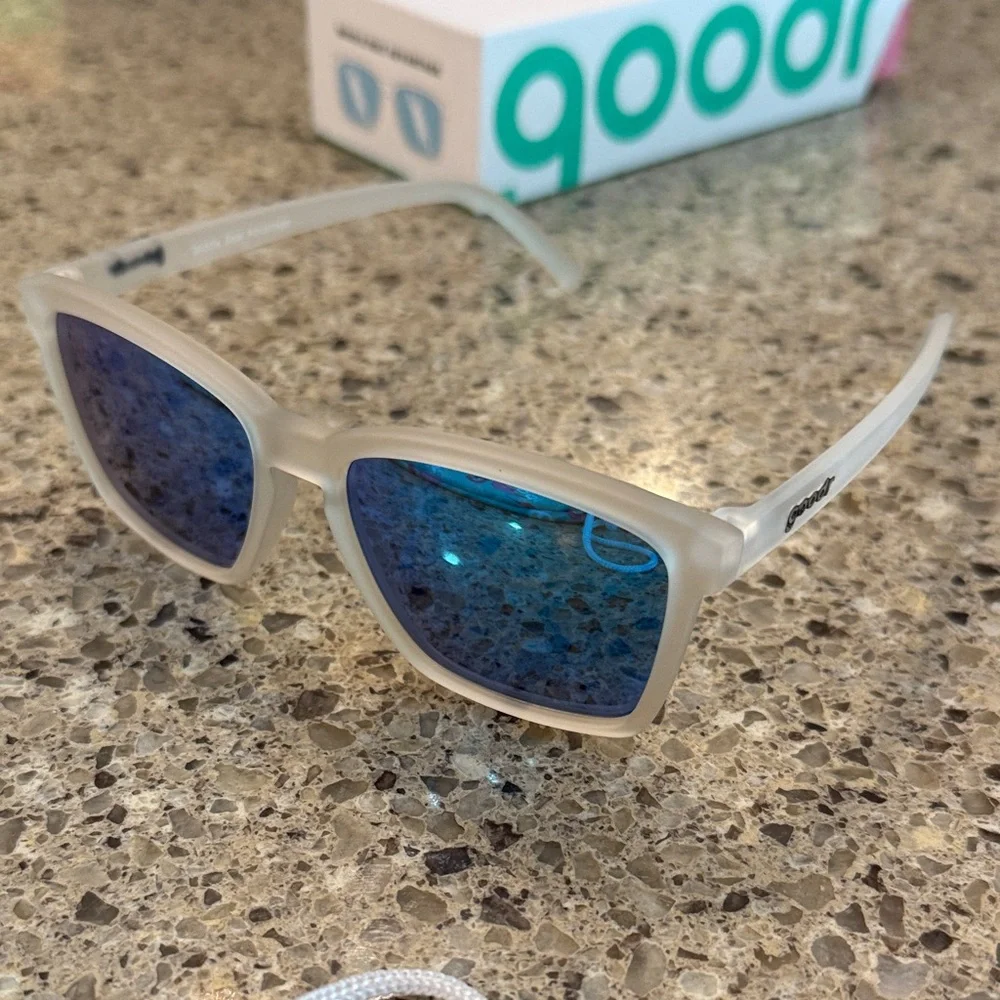 Goodr White and Blue Sunglasses - Picture 2 of 5